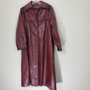 Suburban Heritage Vintage Leather Coat with flaws, Size 8